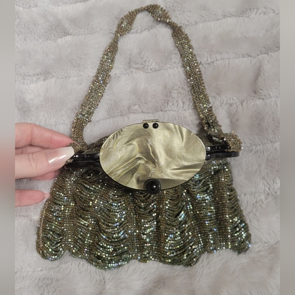 Rare Vintage 1920s Flapper Purse with Bakelite Opening. - Picture 7 of 9